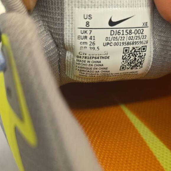 Nike React Pegasus Trail 4 DJ6158-002 Gray Volt Men’s Size 8 Running Trail Shoes - Picture 6 of 6